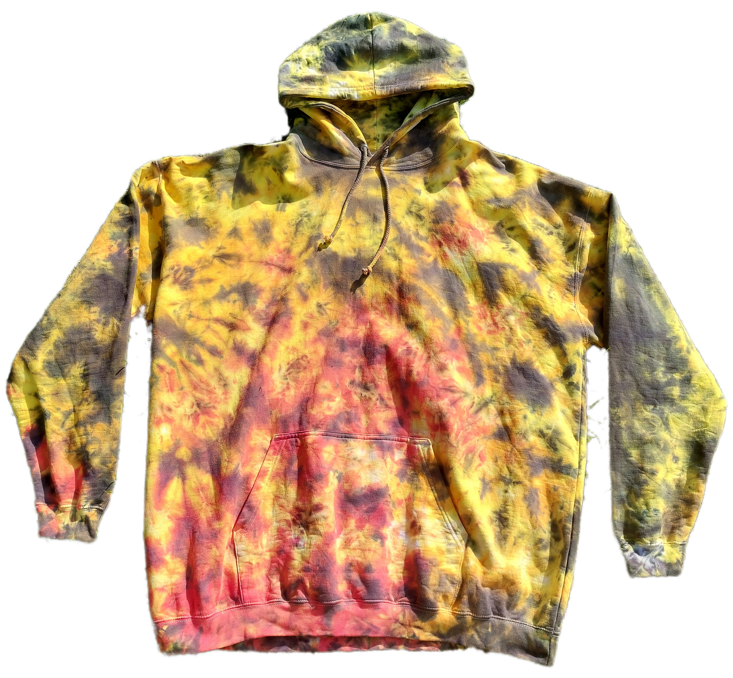 Tie Dye black & red fire scrunch hoodie UNISEX XS-5XL