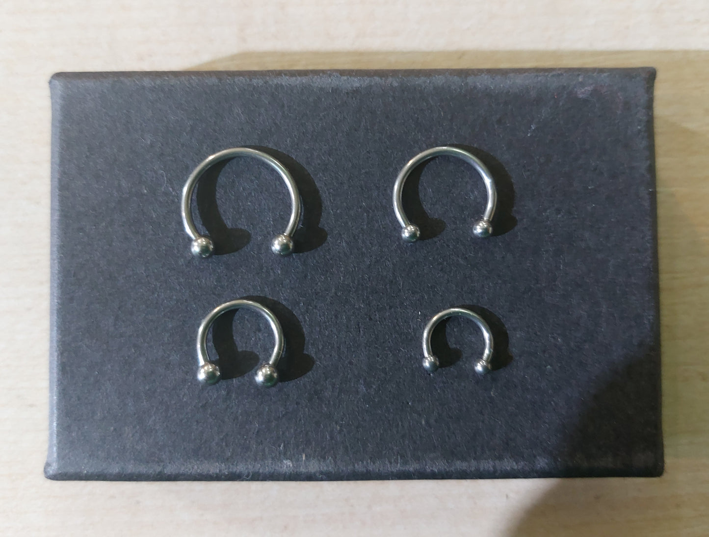 Circular Barbell Horseshoe Steel piercing ring 1.2mm various sizes