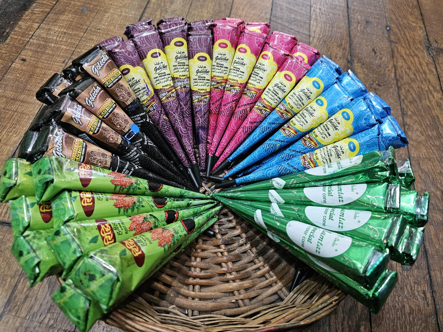 Henna Cone MIXED COLOURS 100% Natural