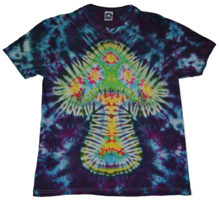 Tie Dye unique magic mushroom special dark blue T shirt UNISEX S-5XL