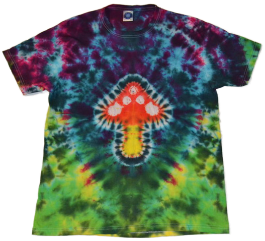 Tie Dye Magic Mushroom T Shirt Dark Rainbow handmade unique fairy UNISEX S-5XL