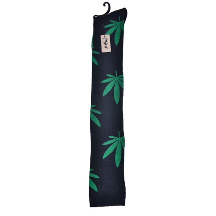 Weed Cannabis leaf Black and green Welly Socks